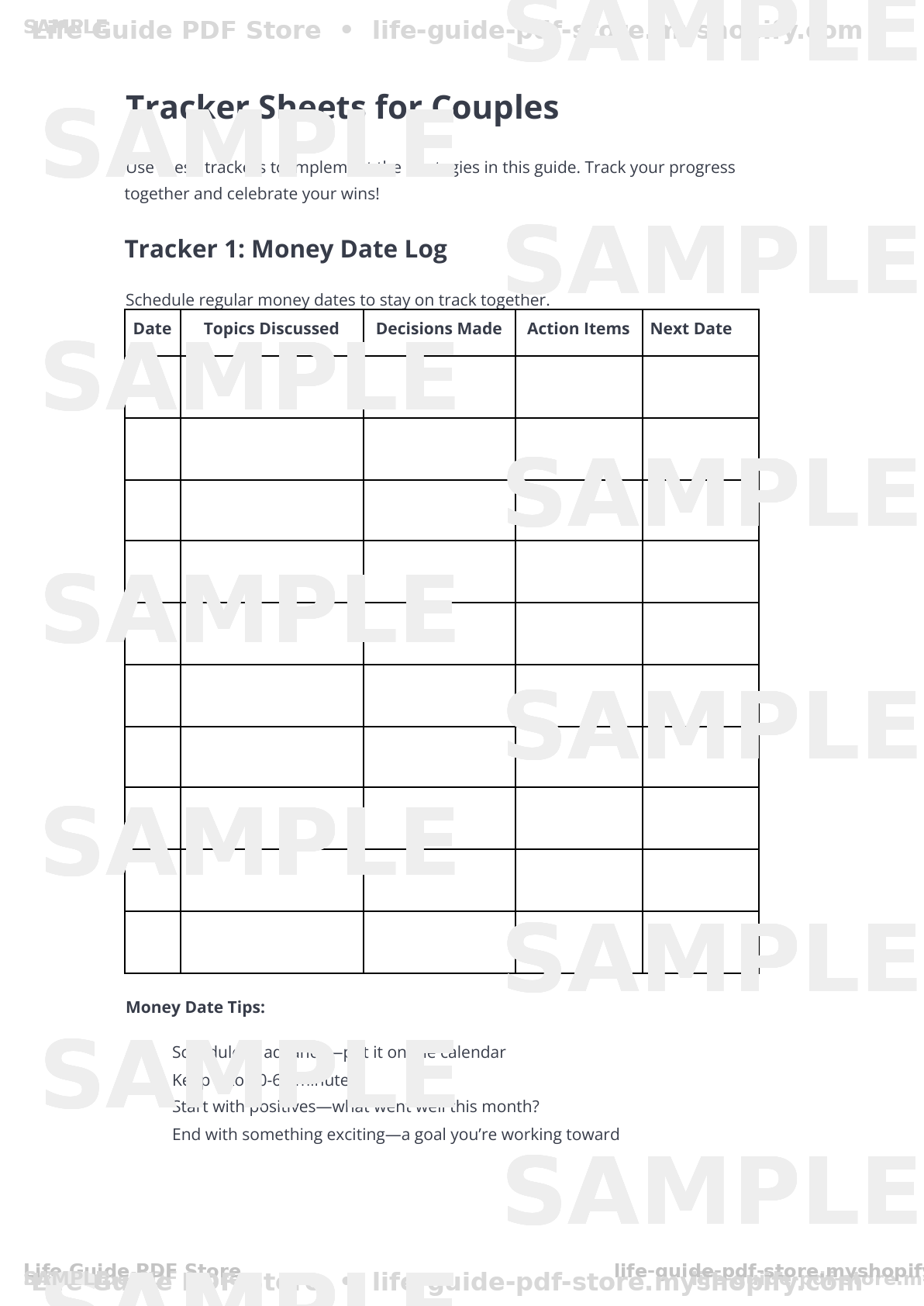 Couple's Money Guide: Manage Finances Together (7 Tracker Sheets Included)