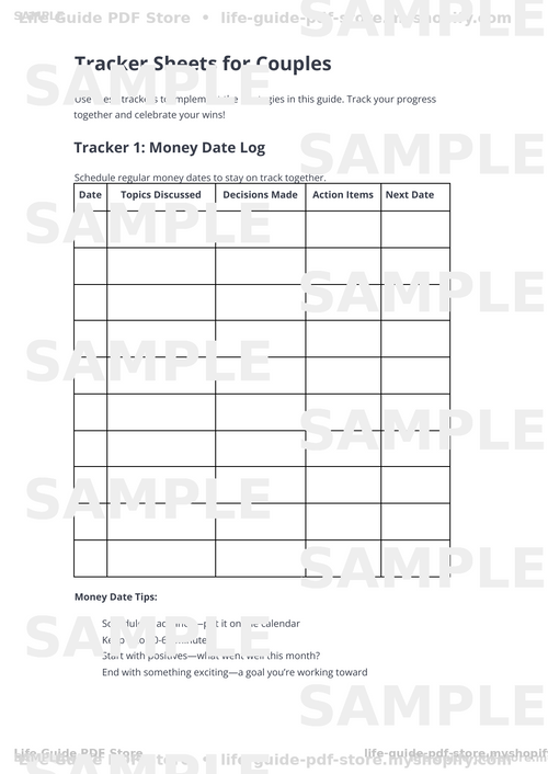 Couple's Money Guide: Manage Finances Together (7 Tracker Sheets Included)